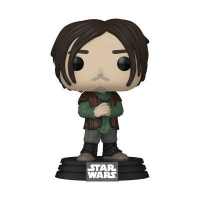 Figura Funko Pop personagem Star Wars com base preta e logótipo