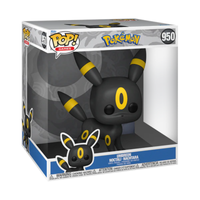 Boneco Funko Pop! Pokémon Umbreon preto e amarelo na caixa número 950