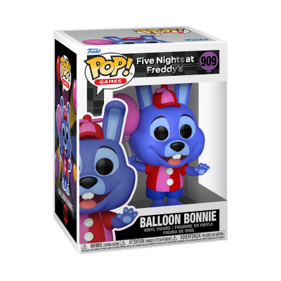 Figura Pop! Balloon Bonnie azul com roupa vermelha dentro de caixa Five Nights at Freddy's