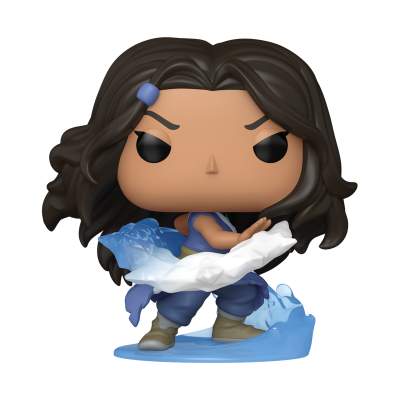 Figura colecionável de vinil com ondulações de água azul e branca.