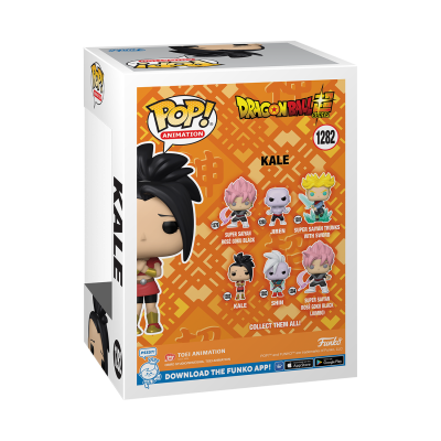 Caixa Funko Pop! Dragon Ball Super Kale nº 1282 com outras figuras desenhadas