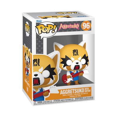 Figura Aggretsuko Pop! Vinyl nº 96 com guitarra na embalagem