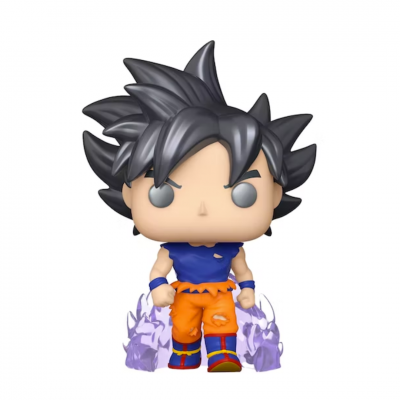 Figura Funko Pop de Goku com roupa azul e calças laranja