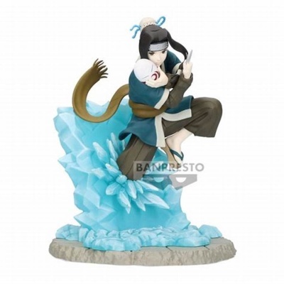 Figura colecionável de personagem com base azul de efeito cristal