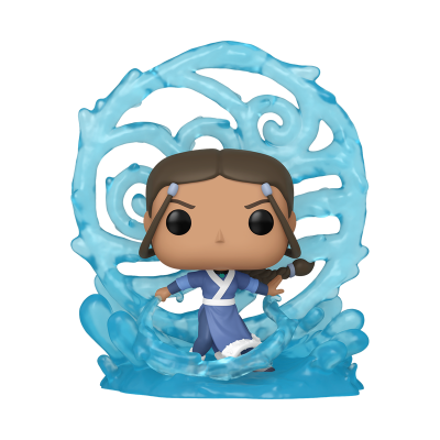 Figura Funko Pop com personagem e efeito de água azul