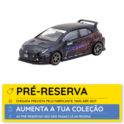 Miniatura de carro desportivo Toyota preto com decalques coloridos