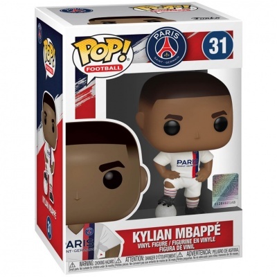 Figura de vinil Kylian Mbappé do Paris Saint-Germain em embalagem POP! Football número 31