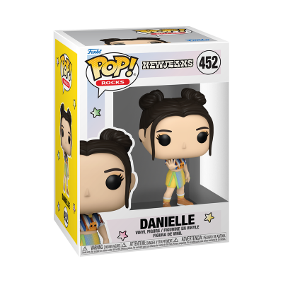 Funko Pop Rocks 452 Danielle em caixa amarela, branca e transparente