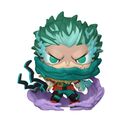 Figura colecionável Funko Pop! com cabelo verde e detalhes luminosos azuis