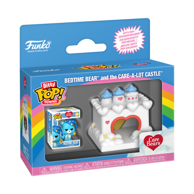 Packagem Funko Bitty Pop! Towns com figura Bedtime Bear e castelo Care-A-Lot