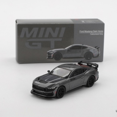 Miniatura Ford Mustang cinza carbonizado com caixa cinza