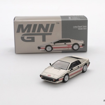 Miniatura de carro Lotus Esprit Turbo metálico prata com embalagem