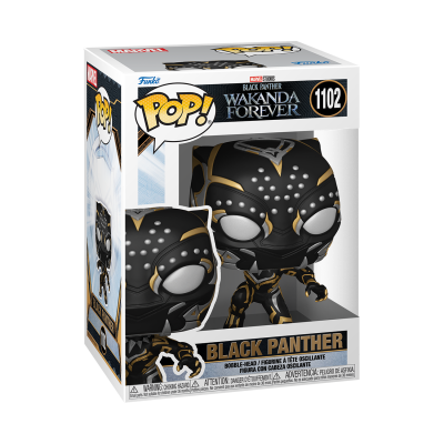 Boneco Funko Pop! Black Panther Wakanda Forever nº 1102 na embalagem