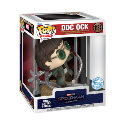 Funko Pop Deluxe Doc Ock da série Marvel Spider-Man No Way Home na embalagem