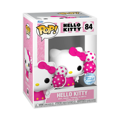 Funko Pop! figura vinil Hello Kitty com balões cor-de-rosa em caixa rosa