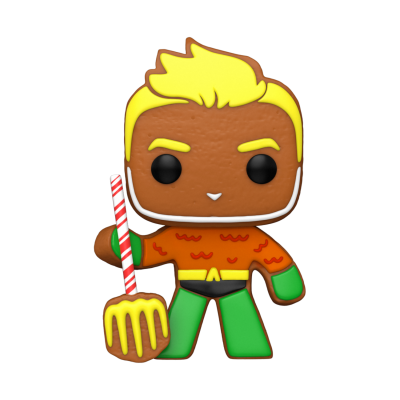 Boneco Funko Pop de personagem com roupa laranja, calças verdes e martelo colorido