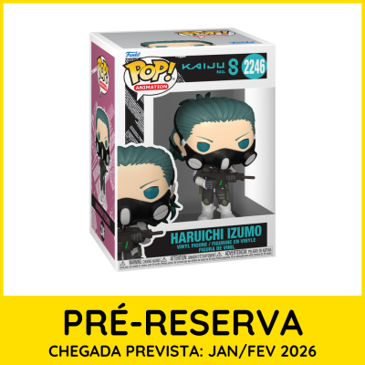 Figura vinyl Funko Pop! Haruichi Izumo com máscara preta e roupa militar em embalagem