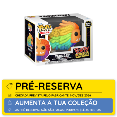 Figura Funko Pop! Games Yarnaby colorida na embalagem Poppy Playtime