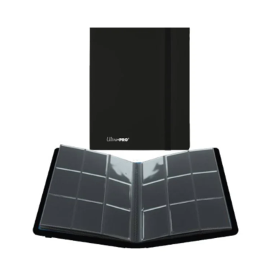 Álbum preto Ultra PRO com páginas internas plásticas para cartões ou fotos