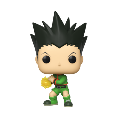Figura colecionável Funko Pop de personagem com roupa verde e cabelo preto