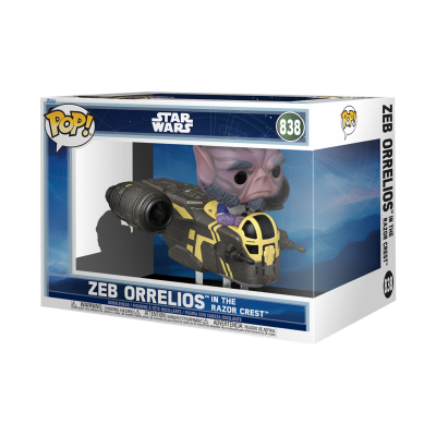 Boneco Funko Pop! Star Wars Zeb Orrelios na Razor Crest em caixa