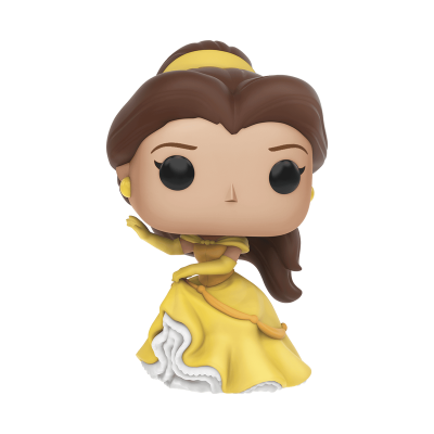 Figura Funko Pop de personagem feminina com vestido amarelo