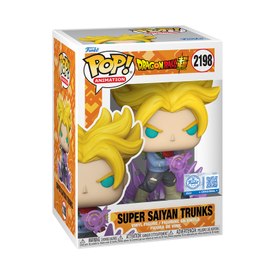 Funko Pop de Super Saiyan Trunks dentro da sua caixa