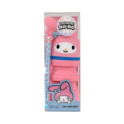 Estojo rosa My Melody em silicone com lápis floral, embalagem transparente
