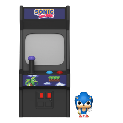 Máquina de arcade Sonic The Hedgehog com joystick e botões coloridos