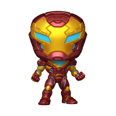 Figura Funko Pop Homem de Ferro em cores vermelha, dourada e azul