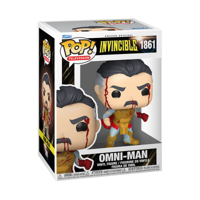Figura Funko Pop Omni-Man Invincible na embalagem com fundo branco