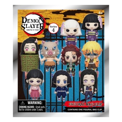 Conjunto de figuras chaveiro Demon Slayer Series 4 em embalagem