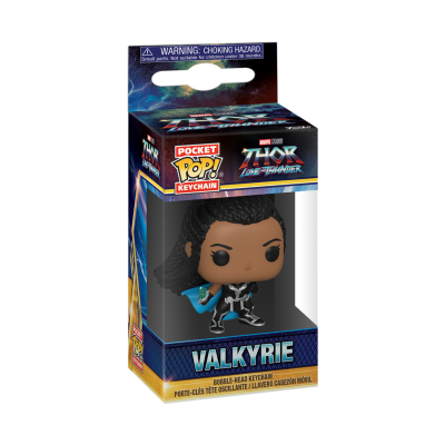 Figura Funko Pop chaveiro Valkyrie Thor Love and Thunder em embalagem