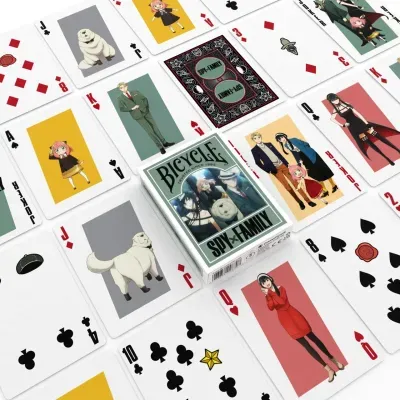 Baralho Bicycle SPY×FAMILY com cartas de personagens animados