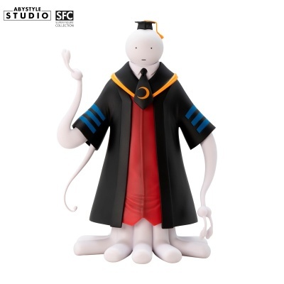 Figura de coleção Omniman da série Invincible com roupa preta e vermelha.
