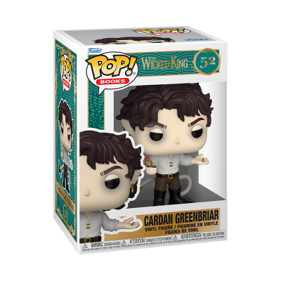 Funko Pop de Cardan Greenbriar de vinil com cabelo castanho, camisa branca e calças castanhas na embalagem