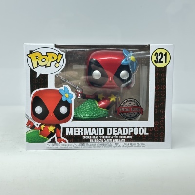 Funko Pop! Mermaid Deadpool em caixa de colecionador com selo Special Edition