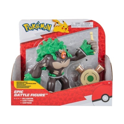 Boneco articulado Pokémon Gortrom com acessório em embalagem colorida