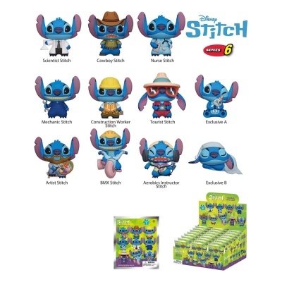 Figuras colecionáveis Disney Stitch com diversos trajes e caixas de exposição