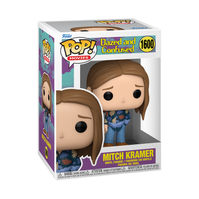 Figura Funko Pop! de Mitch Kramer numa caixa com design colorido