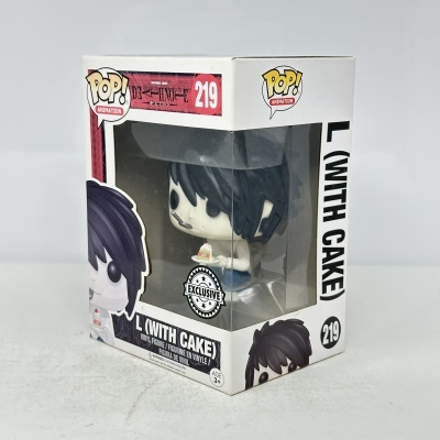 Figura POP! Animation nº 219 da série Death Note L (With Cake) em embalagem branca