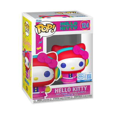 Figura Funko Pop Hello Kitty número 124 em embalagem com vidro transparente