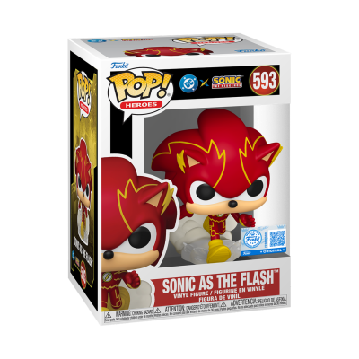 Figura colecionável Sonic como The Flash em caixa Funko Pop