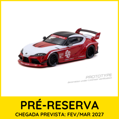 Miniatura de carro vermelho e branco Liberty Walk