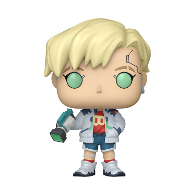 Figura colecionável estilo Funko Pop de personagem com cabelo loiro e roupa casual.