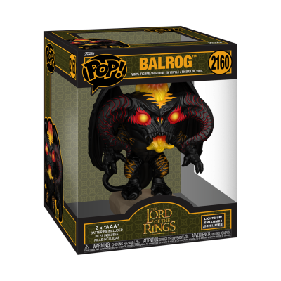 Figura de vinil Funko Pop Balrog Lord of the Rings com luzes na embalagem