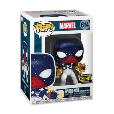 Figura Funko Pop do Spider-Man do Universo Marvel na caixa