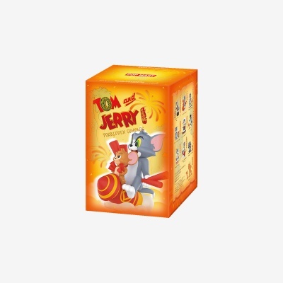 Caixa de brinquedo Tom and Jerry Forbidden Compass laranja e amarelo com figuras de Tom e Jerry