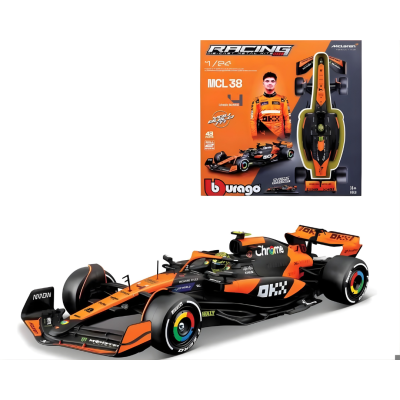 Kit Bburago Racing MCL38 1/24 carro de corrida e piloto