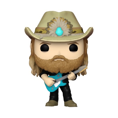 Figura Funko Pop de músico com chapéu de cowboy e guitarra azul
